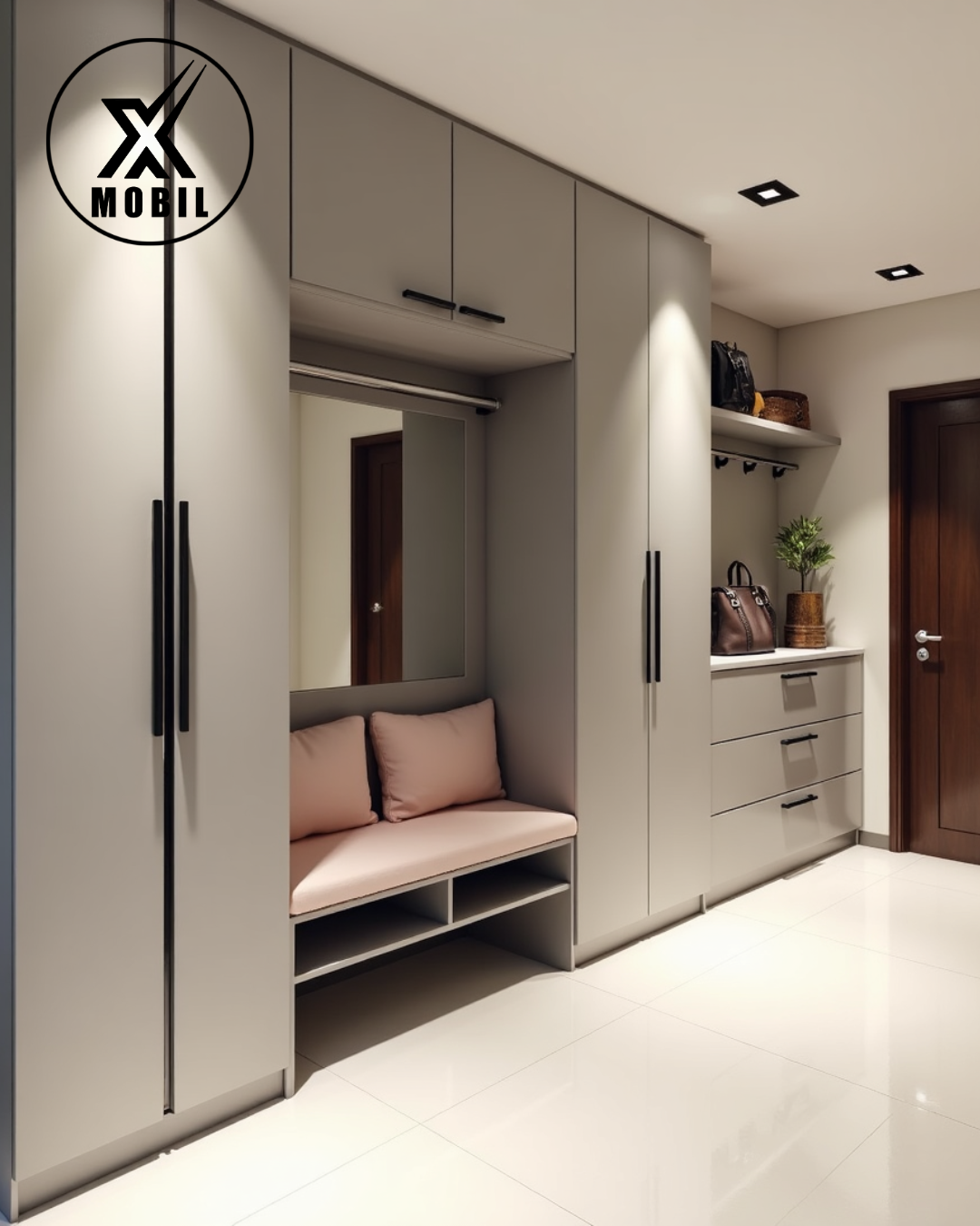 Dulap Antreu Modern Gri